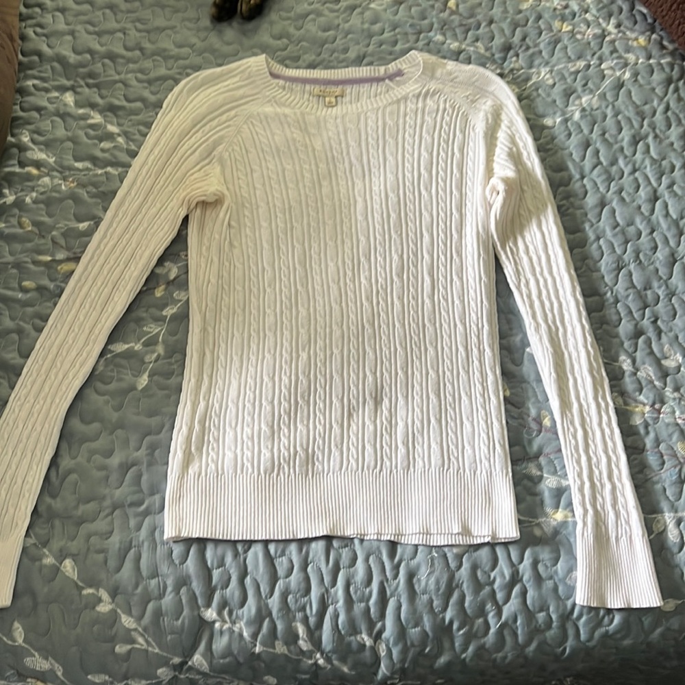 Sonoma, size Large, white cable knit sweater
